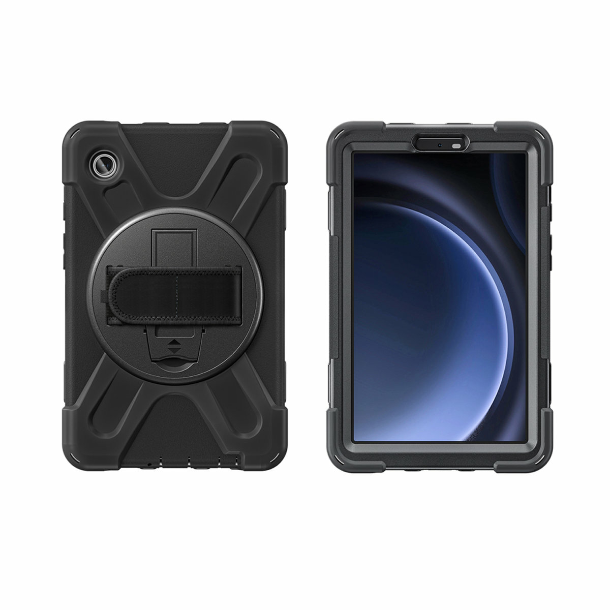 4smarts GRIP - Hintere Abdeckung für Tablet - widerstandsfähig - Polycarbonat, Thermoplastisches Polyurethan (TPU)Gummi - Schwarz - für Samsung Galaxy Tab A9