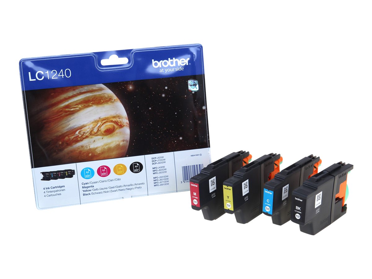 Brother LC1240 Value Pack - 4er-Pack - Schwarz Gelb - Cyan - Magenta - original - Blisterverpackung - Tintenpatrone - für Brother DCP-J525W - DCP-J725DW - DCP-J925DW