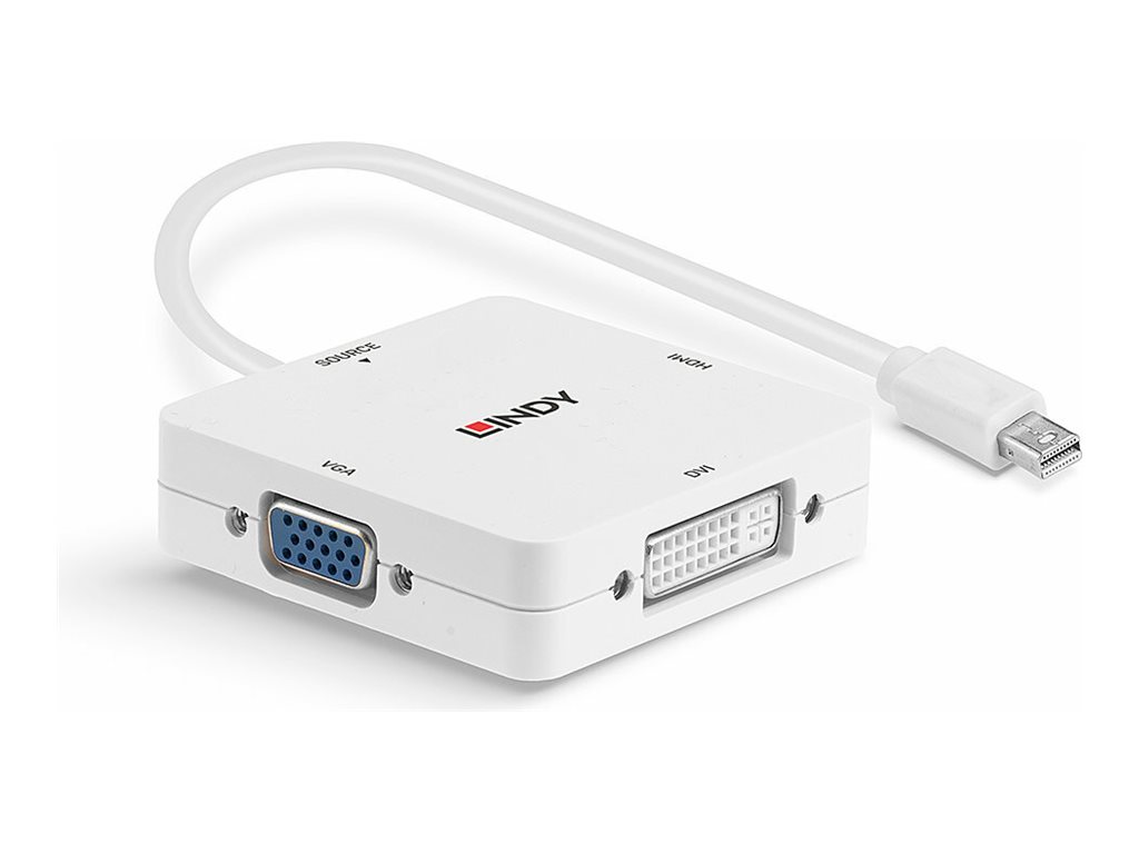 Lindy Mini-DP 1.2 an HDMI 4K30/DVI/VGA AdapterVideokonverter - DisplayPort - DVI - HDMI - VGA