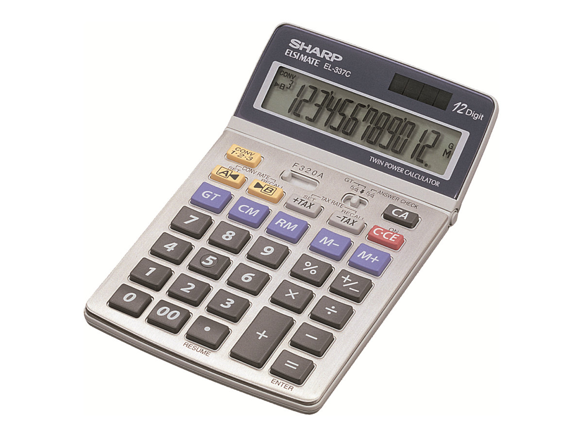Sharp EL-337C - Desktop-Taschenrechner - 12 StellenBatterie - Solarpanel