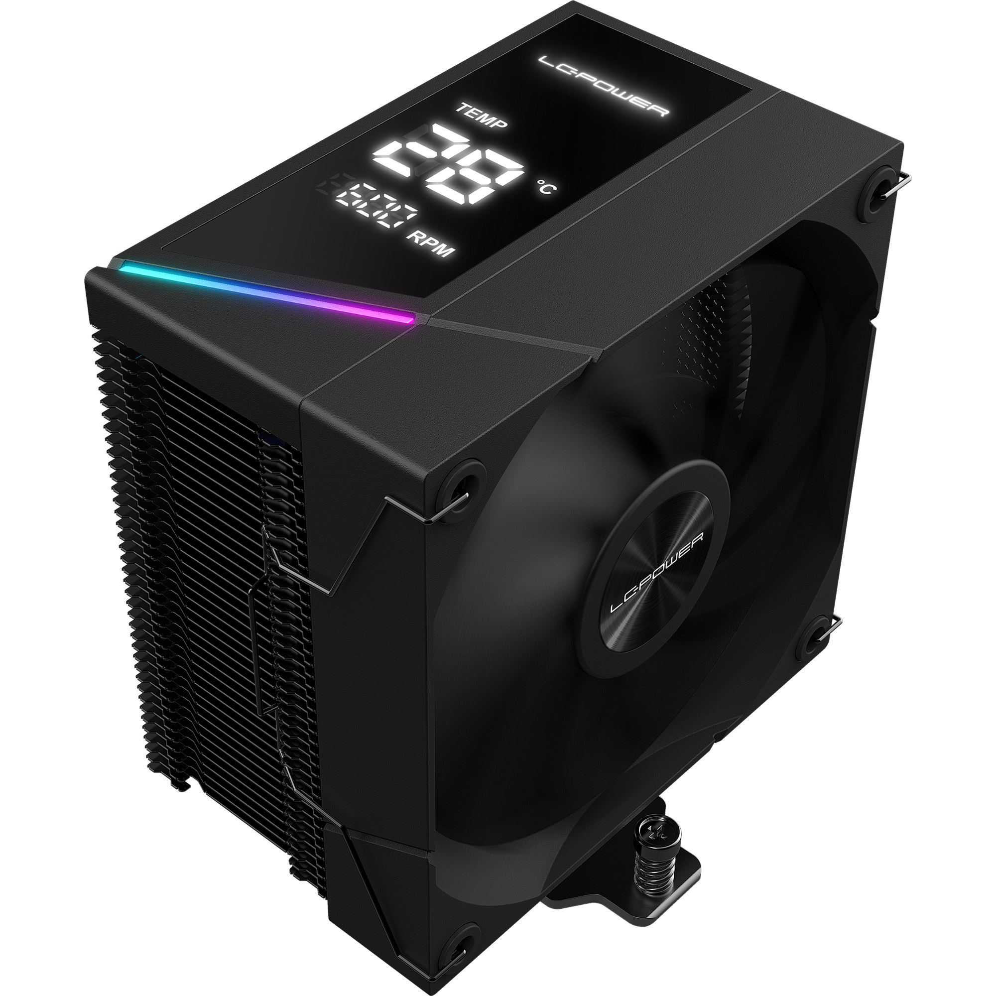 LC-Power LC-CC-120-DB6, Luftkühlung, 12 cm, 600 RPM, 2200 RPM, SchwarzAMD Sockel AM4 (Ryzen) - AMD Sockel AM5 (Ryzen Zen4) - 600 rpm - 12 V - 89,5 cfm - Kunststoff - CE