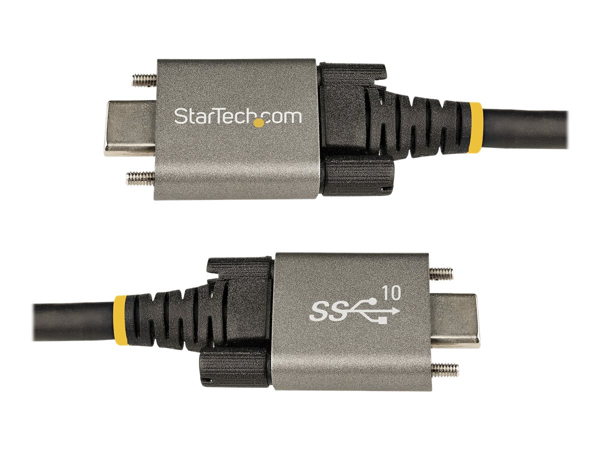 StarTech.com 50cm USB-C Kabel mit Schraubensicherung 10Gbit/s - USB 3.1/3.2 Gen 2 Typ-C Kabel - 100W (5A)Power Delivery Laden - DP Alt Modus - USB-C Kabel zum Laden/Synchronisieren (USB31CCSLKV50CM) -
