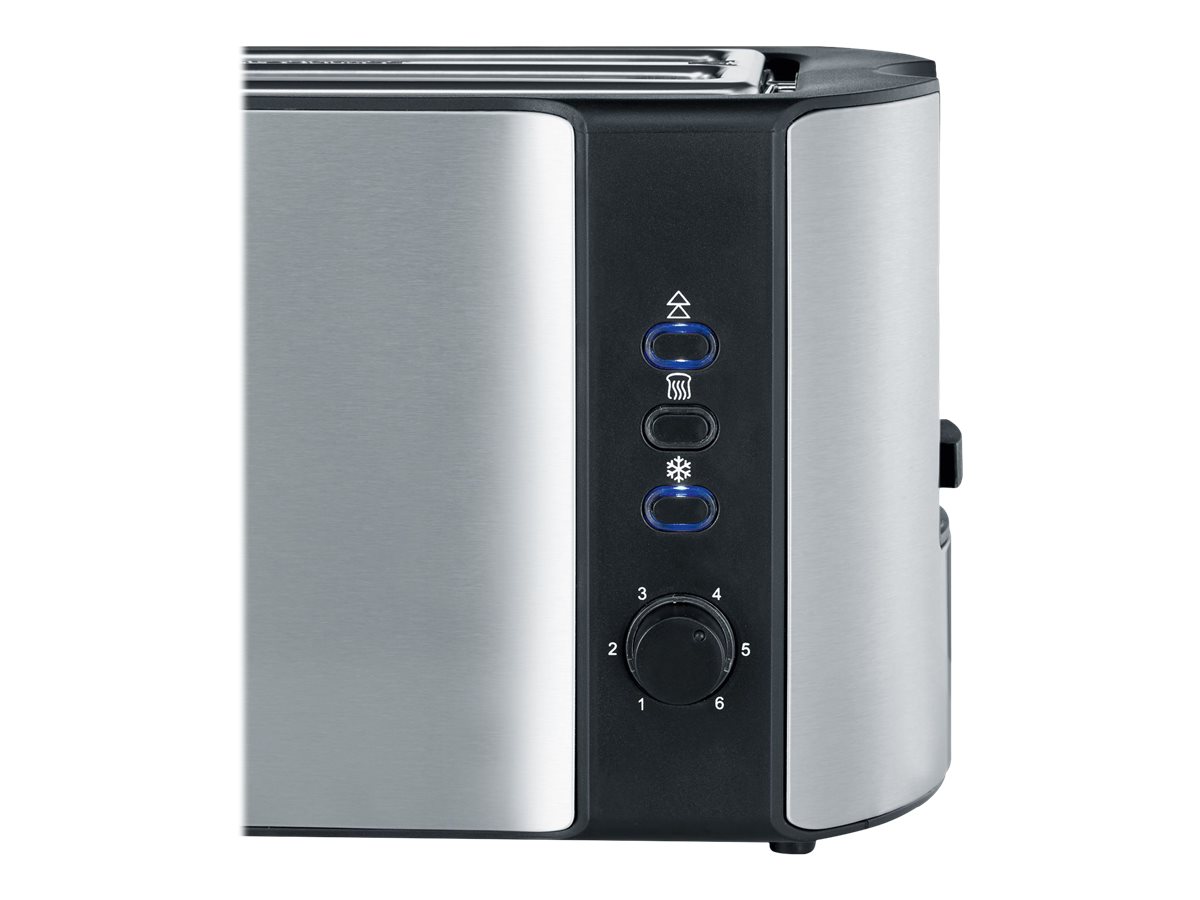SEVERIN AT 2590 - Toaster - 4 Scheibe - 2 SteckplatzEdelstahl gebürstet/schwarz