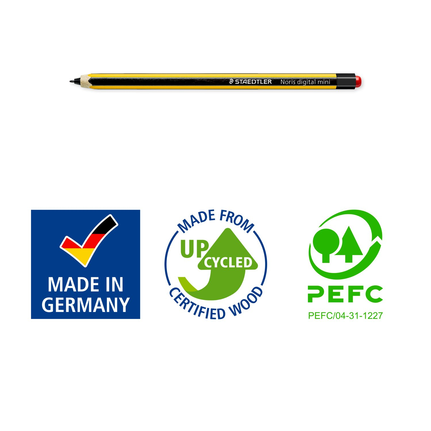 STAEDTLER 180M 22-1, Grafiktablett, Universal, Schwarz, Gelb, Schwarz, Holz, HexagonalStylus - Noris digital mini 180M