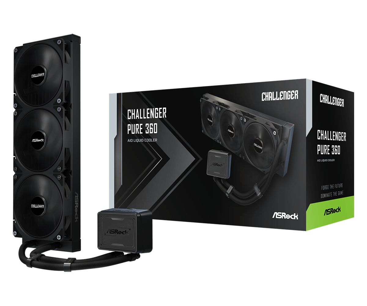 ASRock Challenger Pure 360, All-in-One-Flüssigkeitskühler, 12 cm, SchwarzAMD Sockel AM4 (Ryzen)