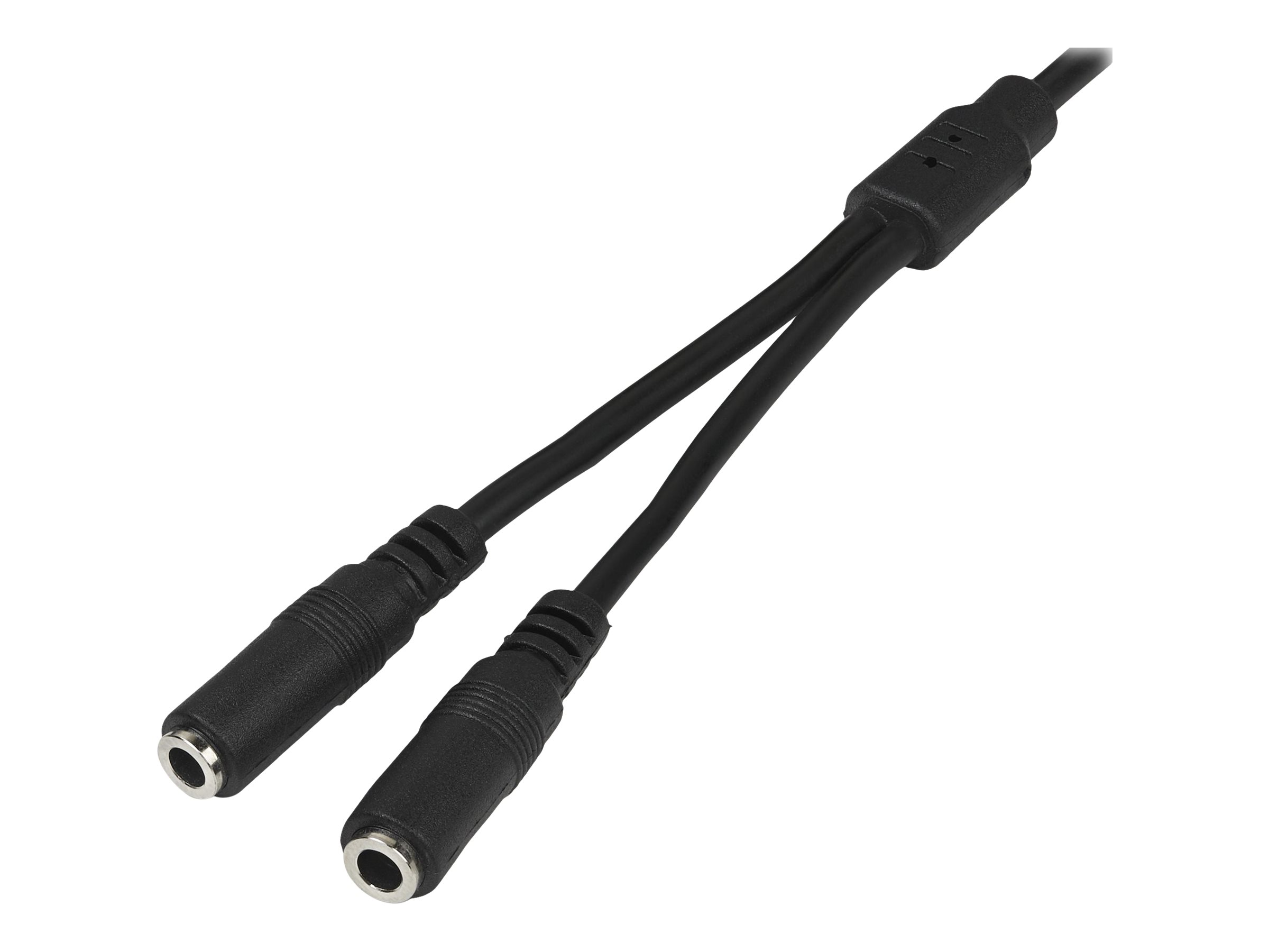 StarTech.com 3,5mm Klinke Y-Splitter KabelHeadset Splitter - Audio-Splitter - mini-phone stereo 3.5 mm männlich zu mini-phone stereo 3.5 mm weiblich - 20 cm - Schwarz - für P/N: MU15MMS - MU6MMS