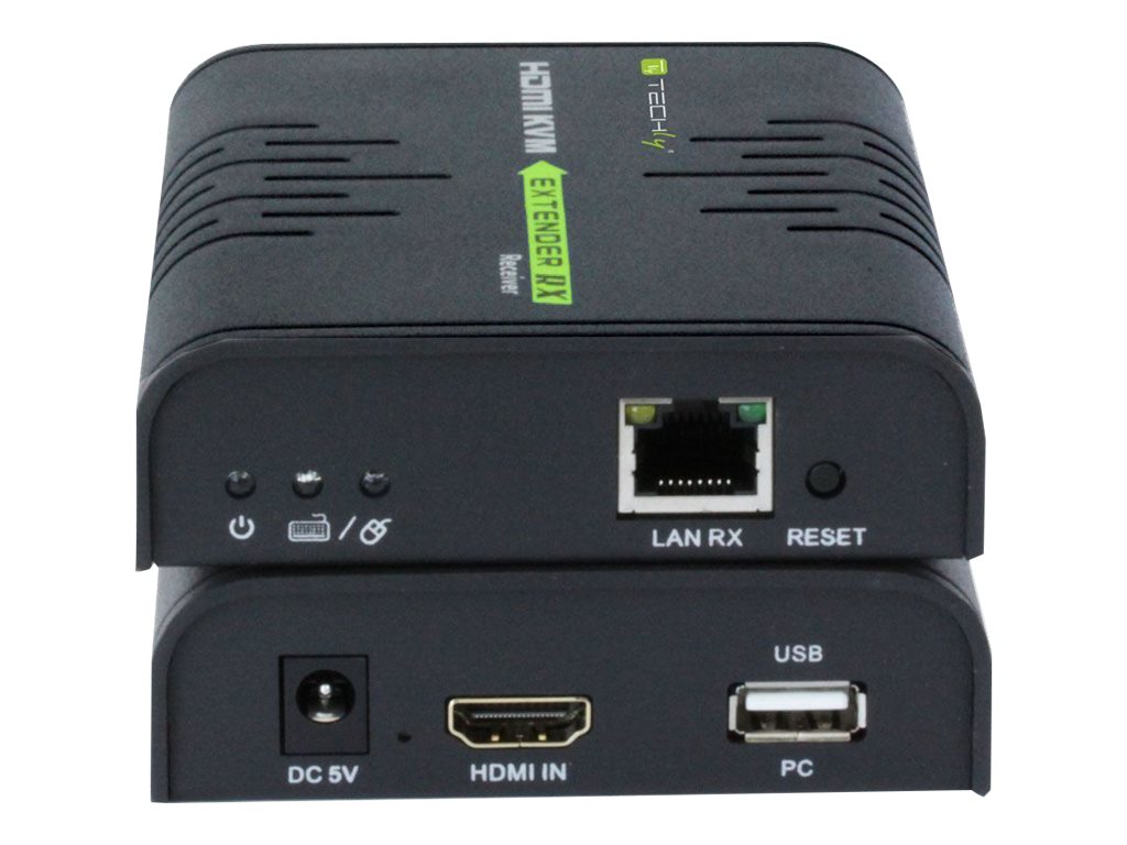 Techly 120m HDMI KVM EXTENDER over Network CableSender und Empfänger - KVM-/Audio-Extender - 1GbE - USB 2.0 - HDMI - 10Base-T - 100Base-TX - 1000Base-T - bis zu 120 m