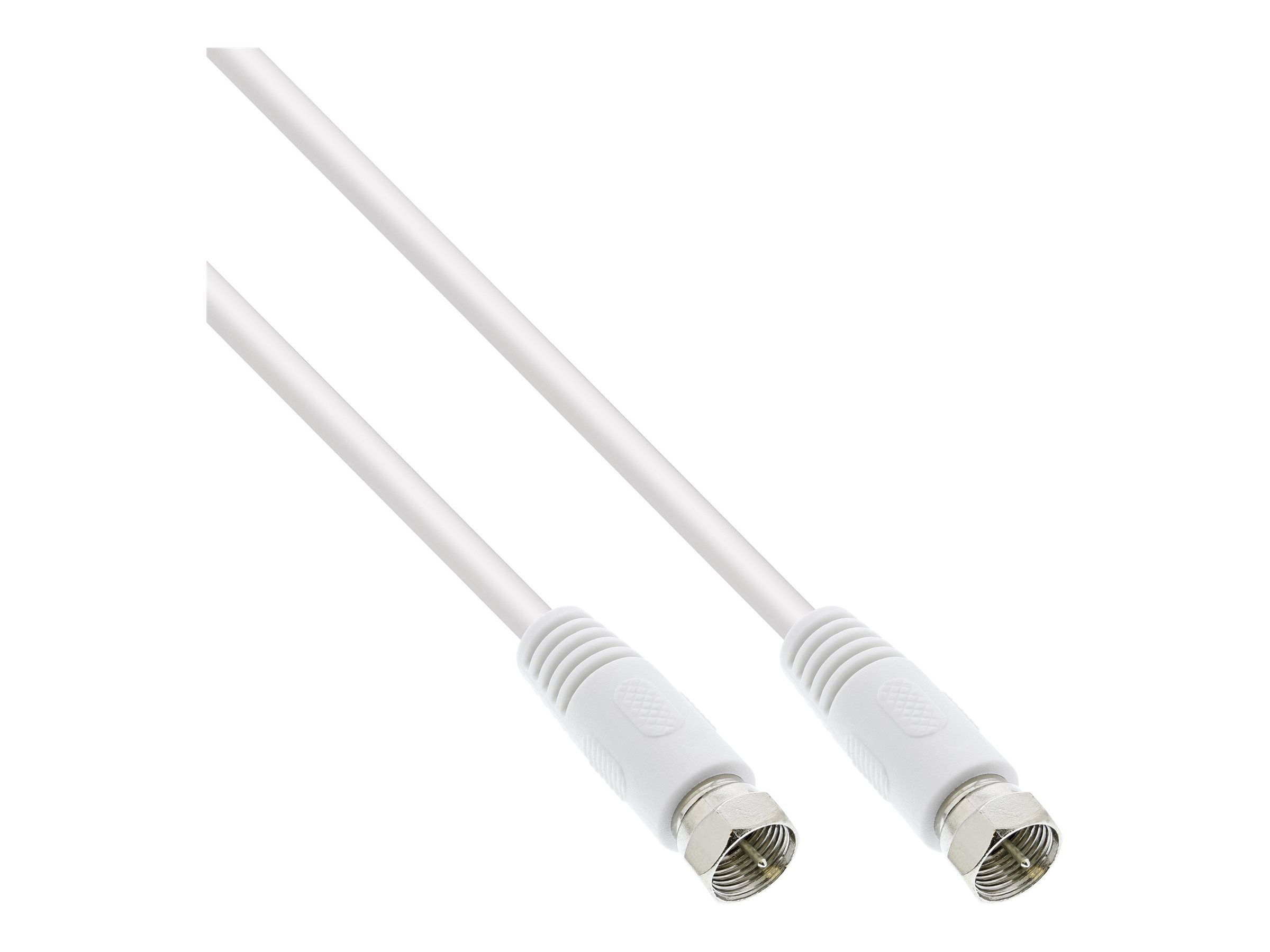 InLine SAT-Anschlusskabel - 2x geschirmt - 2x F-Stecker - >75dB - weiß - 15mzu F-Stecker männlich - 15 m - doppelt abgeschirmtes Koaxialkabel - 75 dB - weiß
