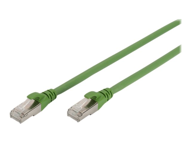 DIGITUS CAT 6A S/FTP Patchkabel, PUR (TPU)zu RJ-45 (M) - 10 m - SFTP - CAT 6a - geschirmt - halogenfrei - geformt - ohne Haken - verseilt - grün