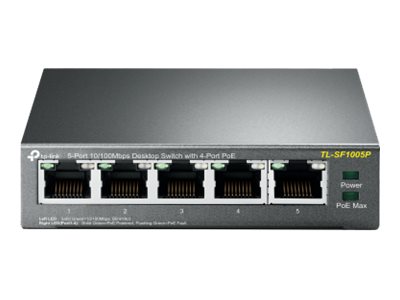 TP-LINK TL-SF1005P - Switch - unmanaged - 5 x 10/100 (4 PoE)Desktop - PoE (58 W)
