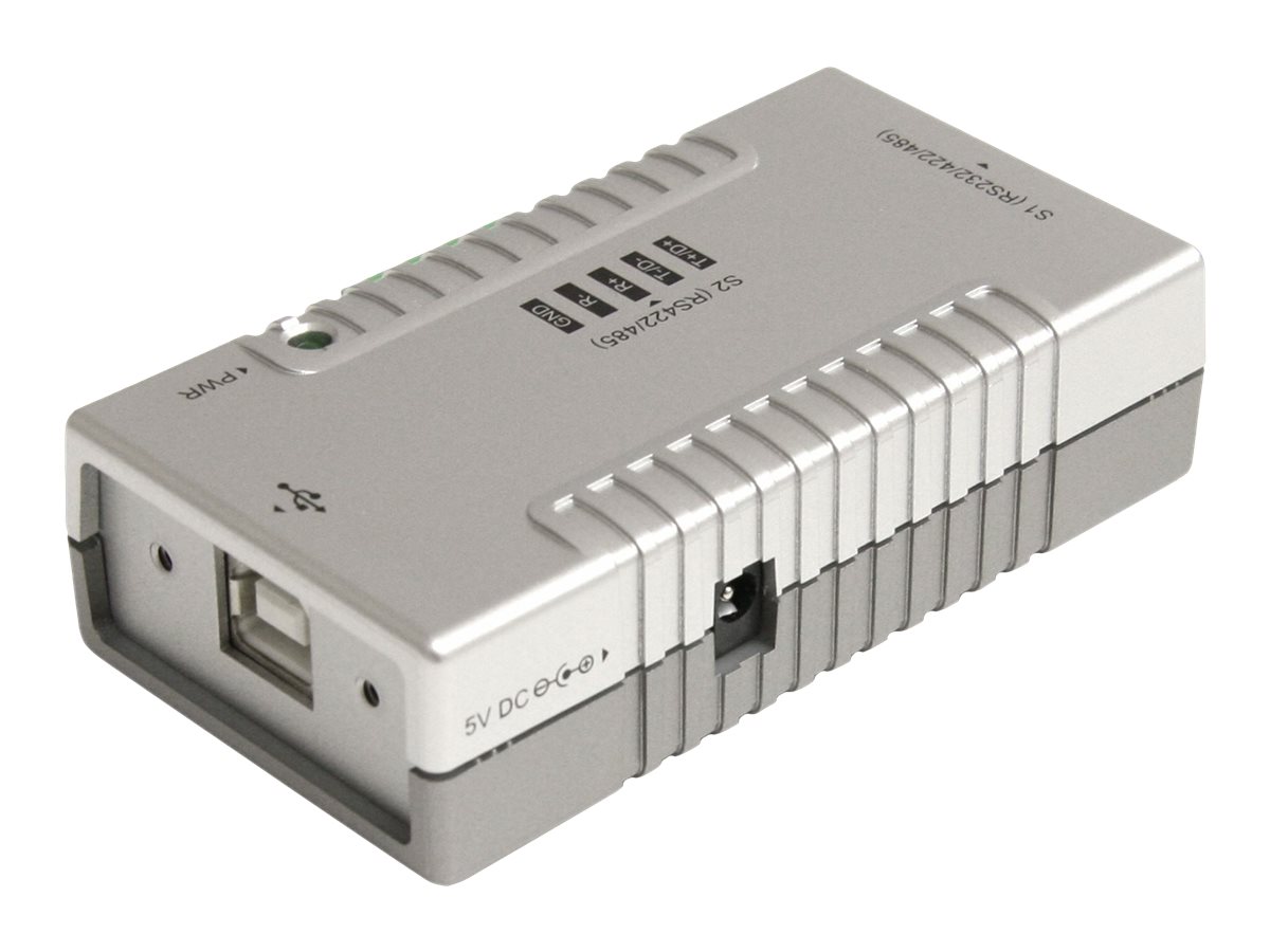 StarTech.com USB 2.0 auf 2x Seriell Adapter - USB zu 2 fach RS232 / RS422 / RS485 Seriell Schnittstellen Konverter (COM)Serieller Adapter - USB 2.0 - RS-232 - RS-422 - RS-485 - 2 Anschlüsse - Grau