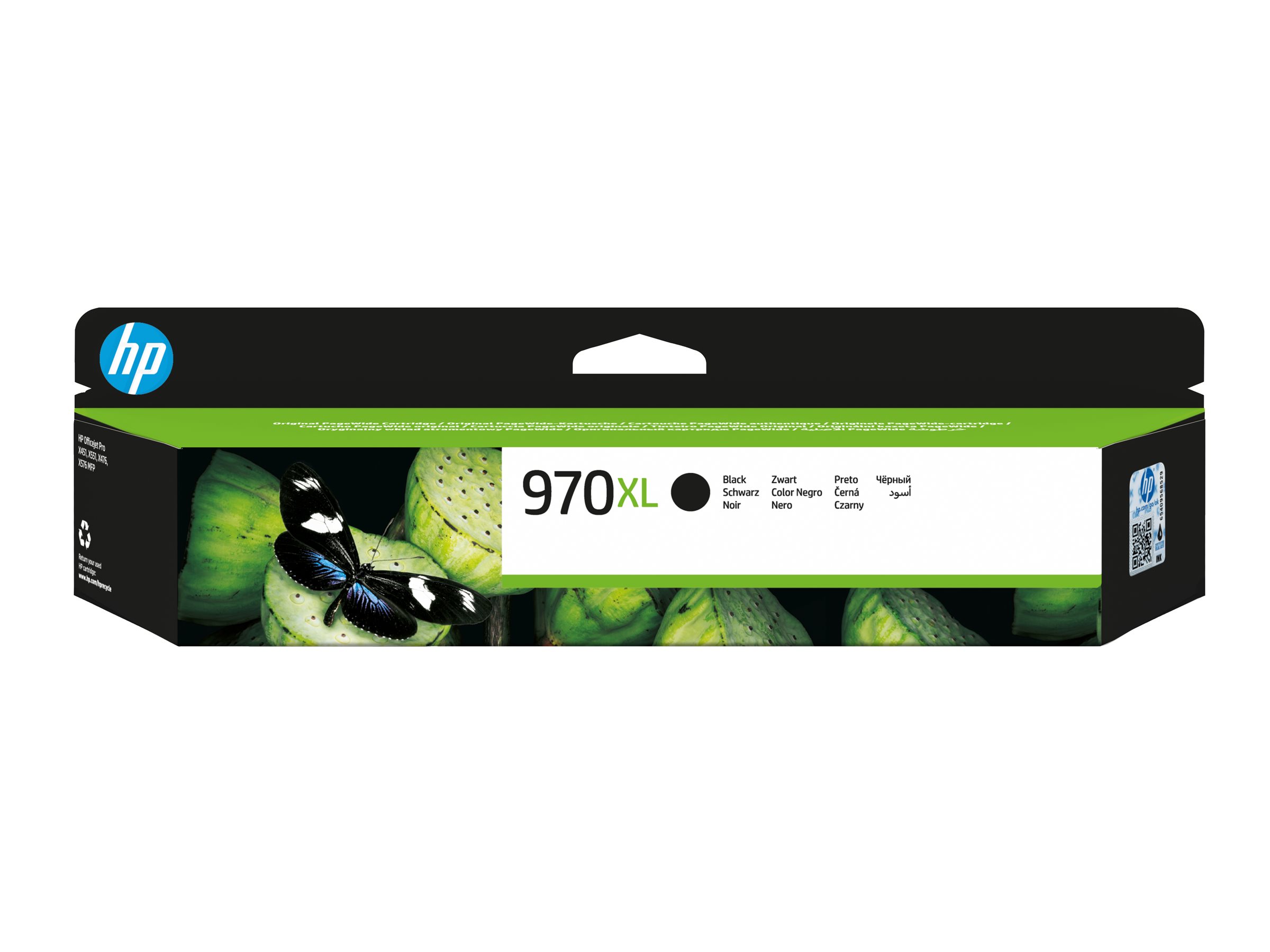 HP 970XL - Hohe Ergiebigkeit - Schwarz - originalTintenpatrone - für Officejet Pro X451dn - X451dw - X476dn MFP - X476dw MFP - X551dw - X576dw MFP