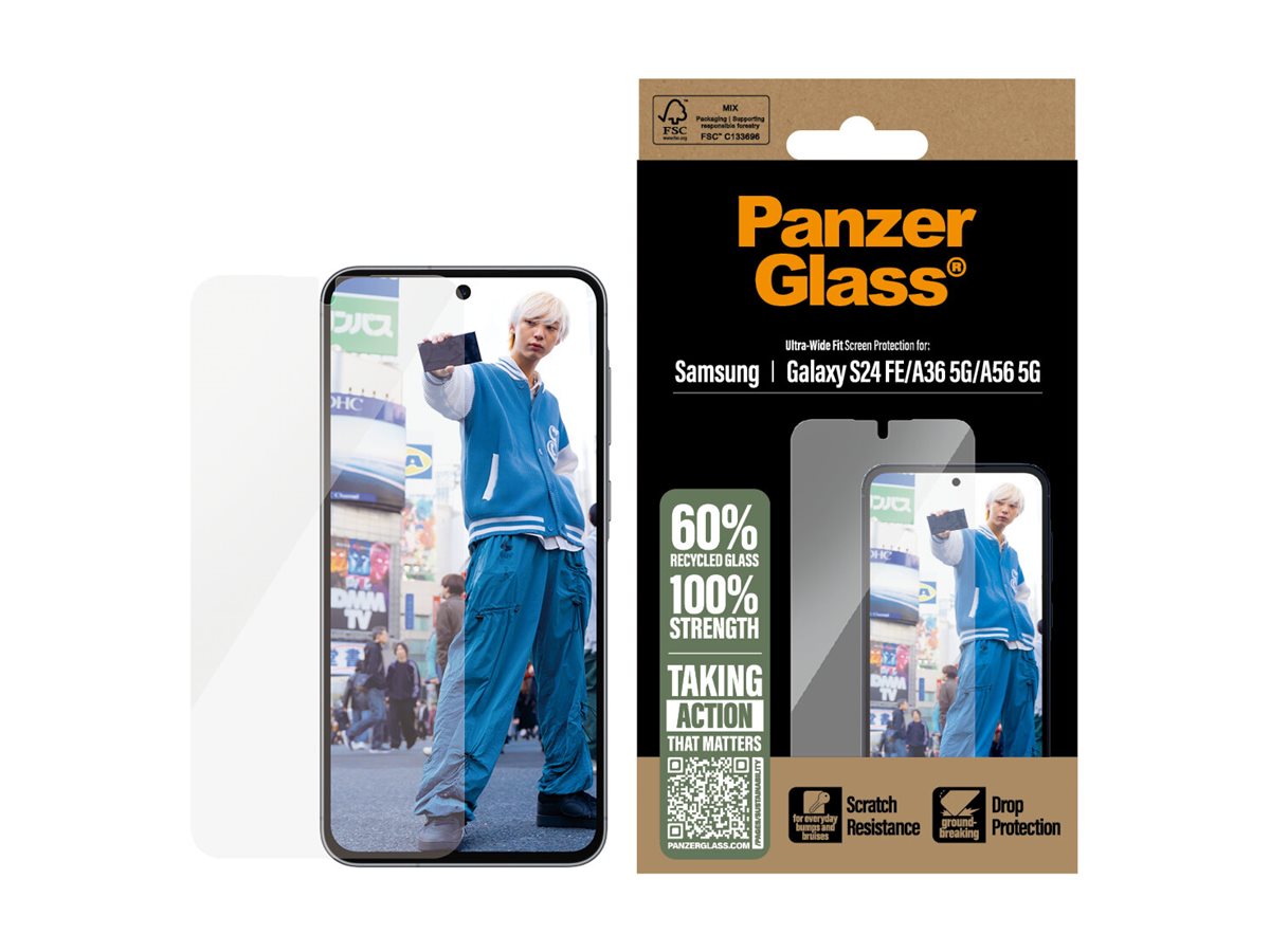 PanzerGlass Bildschirmschutz für Handy - ultrabreitePassform - Glas - für Samsung Galaxy S24 FE