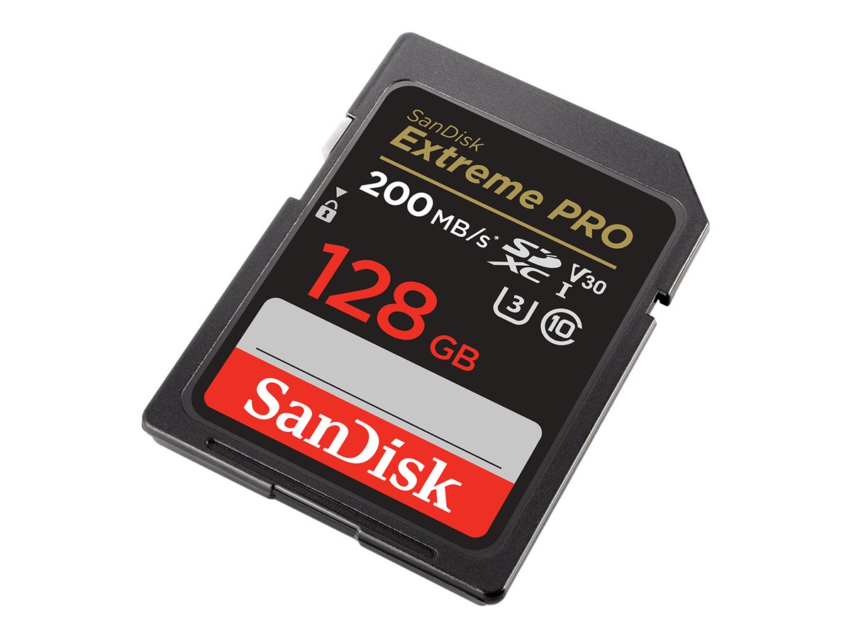 SanDisk Extreme Pro - Flash-Speicherkarte - 128GB - Video Class V30 / UHS-I U3 / Class10 - SDXC UHS-I