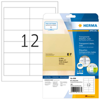 HERMA 4586, Transparent, Abgerundetes Rechteck, Dauerhaft, A4, Universal, PolyesterTransparente Folien-Etiketten - matt - A4 - 97 x 42,3 mm - wetterfest - permanent haftend