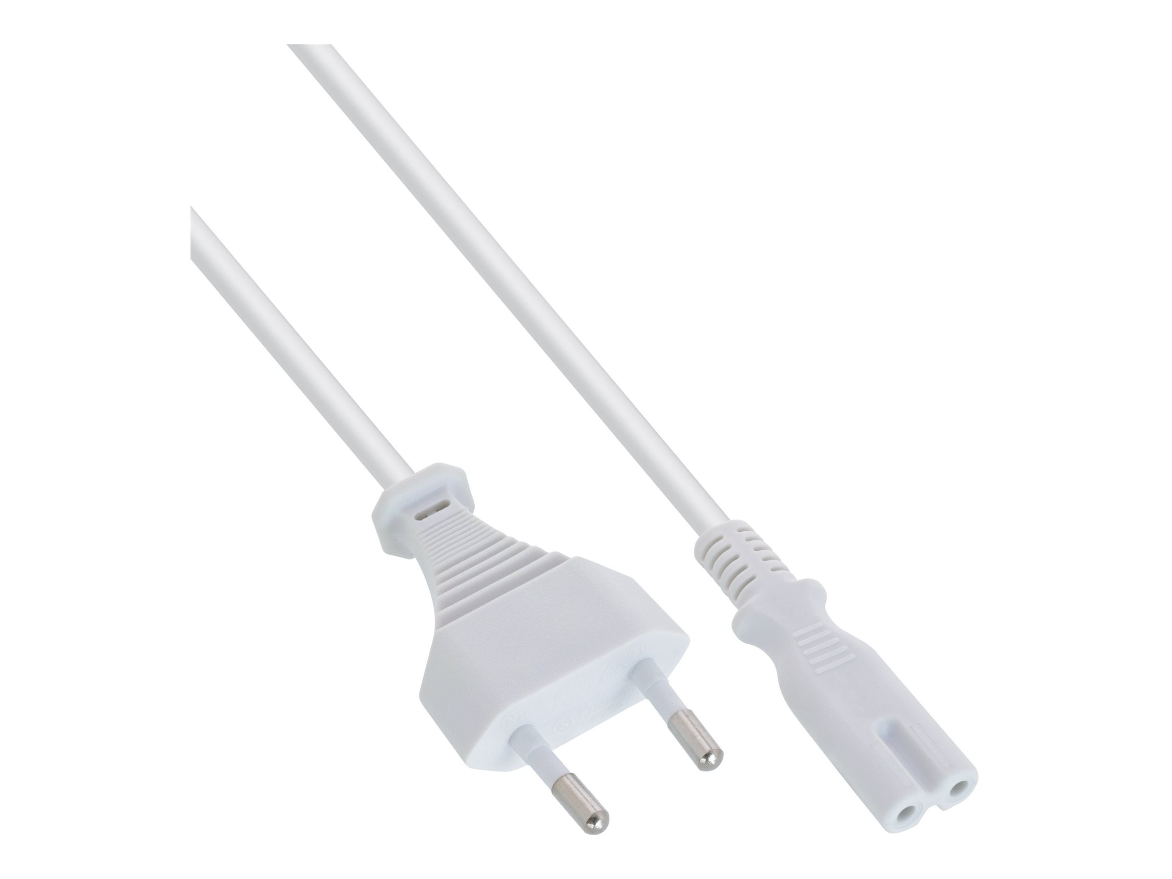 InLine Netzkabel - Netzstecker auf Euro 8 C7 Stecker - weiß - 1,5mpower IEC 60320 C7 - 1.5 m - weiß