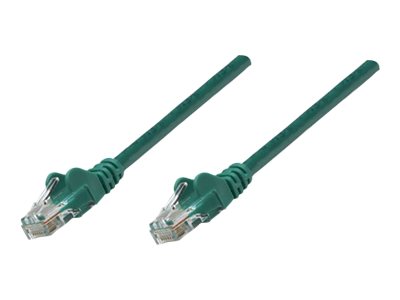 Intellinet Network Patch Cable, Cat5e, 10m, Green, CCA, U/UTP, PVC, RJ45, Gold Plated Contacts, Snagless, Booted, , Polybag - Patch-Kabel - RJ-45 (M)zu RJ-45 (M) - 10 m - UTP - CAT 5e - geformt - ohne