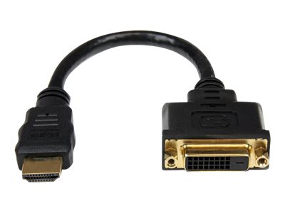 StarTech.com HDMI auf DVI Adapter 20cm -  DVI-D (25 pin)(Buchse) zu HDMI (19 pin) (Stecker) - Monitor Dongle Adapterkabel - Videoadapter - HDMI männlich zu DVI-D weiblich - 20.32 cm - abgeschirmt - Sc
