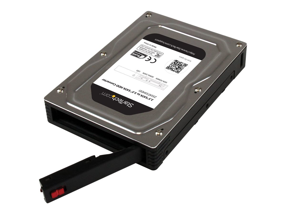 StarTech.com 2,5 auf 3,5 Aluminium SATA Festplattengehäuse für HDD/SSD bis 12,5mm - 6,4cm auf 8,9cm (2,5/3,5 Zoll)Festaplatten Adapter - Speichergehäuse - 2.5" (6.4 cm) - SATA 6Gb/s - SATA 6Gb/s - für