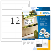 HERMA Etiketten A4 97x42.3 mm weiß extrem stark haftend Papier matt 300 St., Weiß, Rechteck, Permanent, Papier, Matte, Laser/InkjetPower-Etiketten A4 - 97 x 42,3 mm - weiß - extrem stark haftend - aus