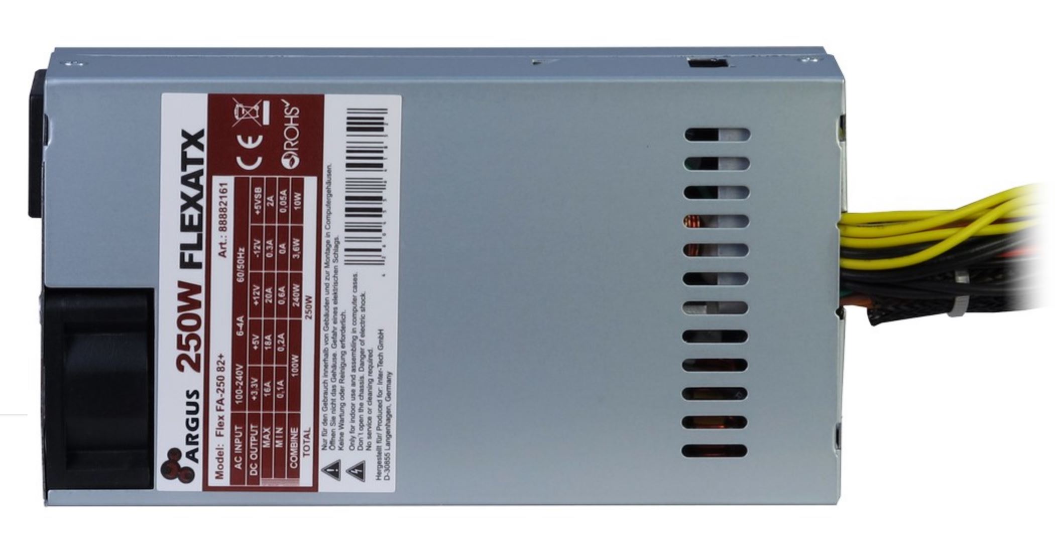 Inter-Tech Argus FA-250 - Netzteil (intern) - FlexATX - Wechselstrom 110-240 V 250 Watt aktive PFC