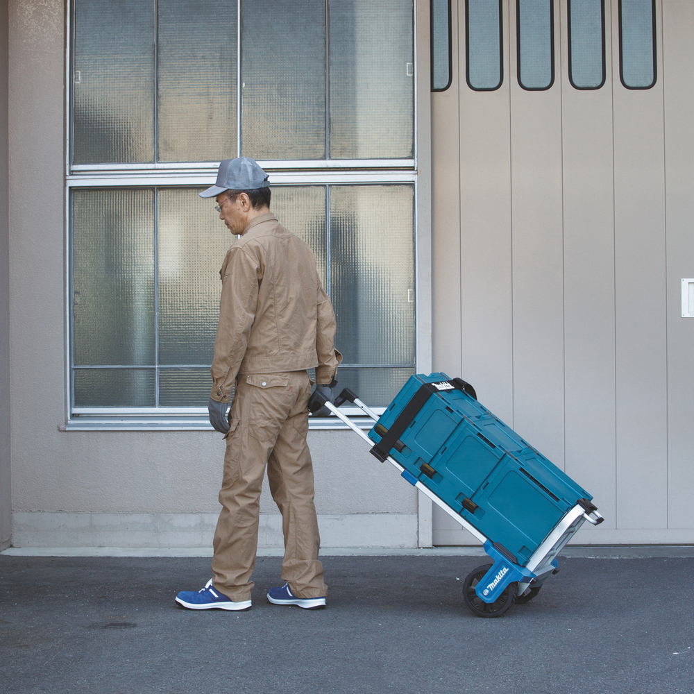 Makita TR00000001, Transportwagen, Schwarz, Blau, Weiß, 125 kg, 2 Rad/RäderHöhenverstellbarer Trolley zum einfachen MAKPAC-Transport inklusive Sicherungsgurt