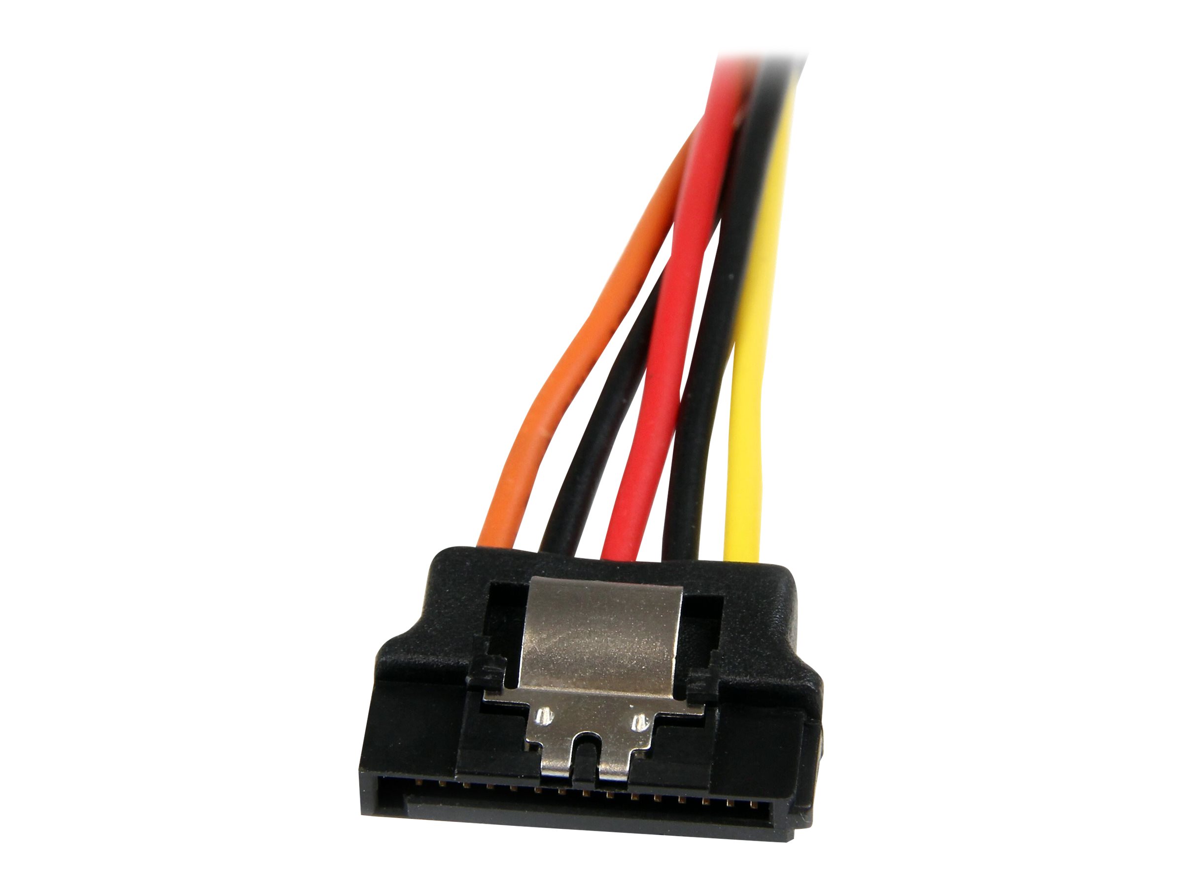 StarTech.com SATA Y-Strom-Adapterkabel mit Verriegelungs Clip 15cm - S-ATA Y Splitter Stromkabel St/Bu - Serial ATA 15pin Y-Adapter - Netz-Splitter - SATA-Stromstecker (M)zu SATA-Stromstecker (W) - 15