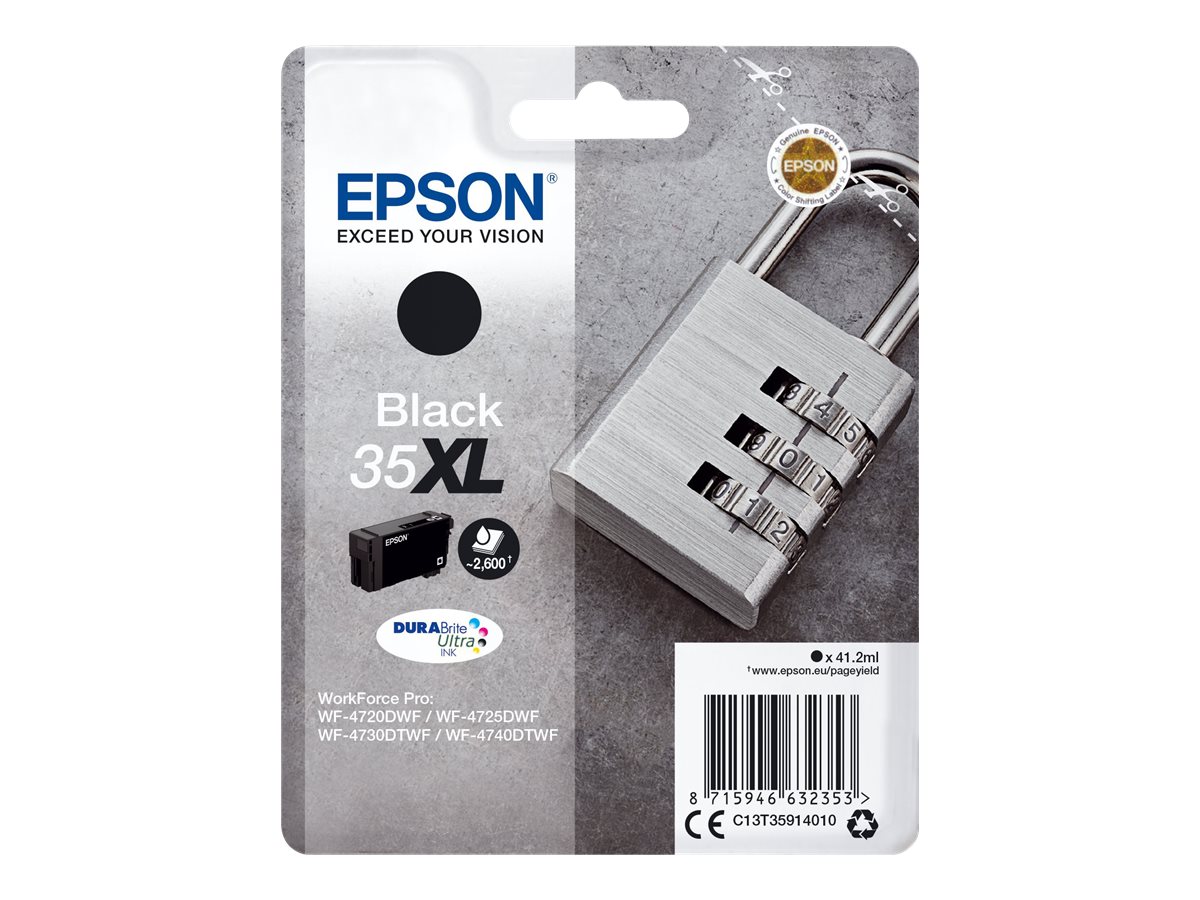 Epson 35XL - 41.2 ml - XL - Schwarz - originalTintenpatrone - für WorkForce Pro WF-4720 - WF-4720DWF - WF-4725DWF - WF-4730 - WF-4730DTWF - WF-4740 - WF-4740DTWF