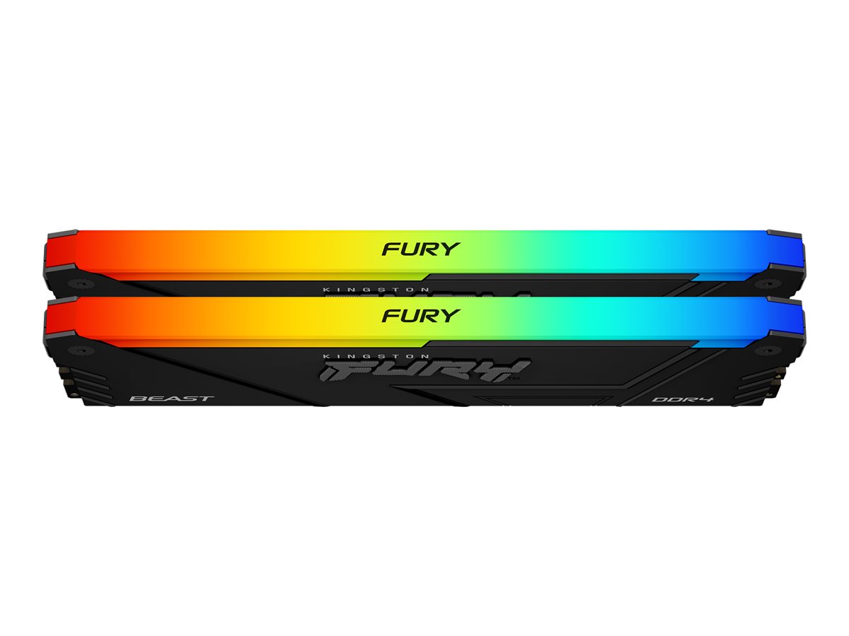 Kingston FURY Beast RGB - DDR4 - Kit - 64 GB:2 x 32 GB - DIMM 288-PIN - 3200 MT/s / PC4-25600 - CL16 - 1.35 V - ungepuffert - non-ECC - Schwarz