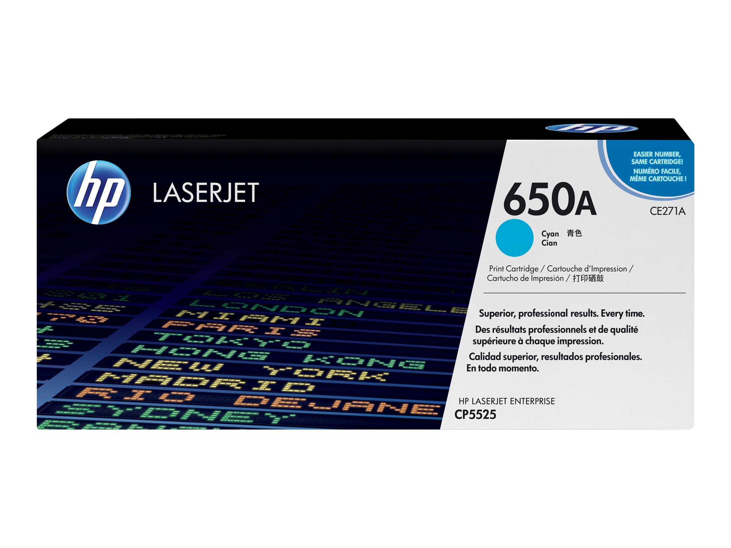 HP 650A - Cyan - original - LaserJet - Tonerpatrone (CE271A)für Color LaserJet Enterprise CP5520 - CP5525 - M750