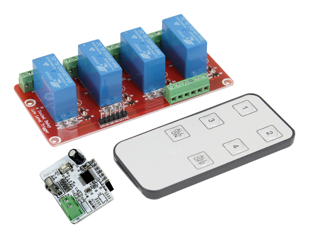 ALLNET ALLOY30607, 4 Kanäle, Relaiskanal, 110 g, China4duino 4 Kanal Infrarot Doppel-Relay Modul