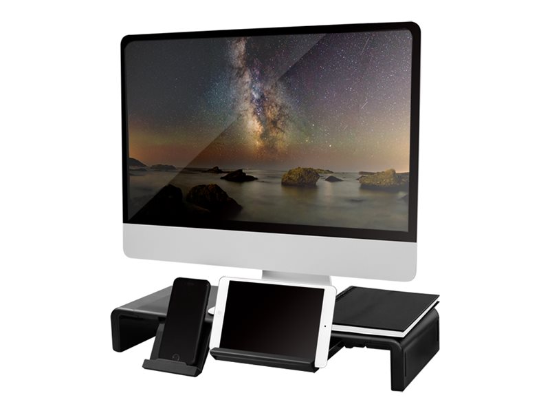 LogiLink Ergonomic riser - Aufstellung - fürLCD-Display / Notebook / Tablet - Metall - Kunststoff - Schwarz - Schreibtisch