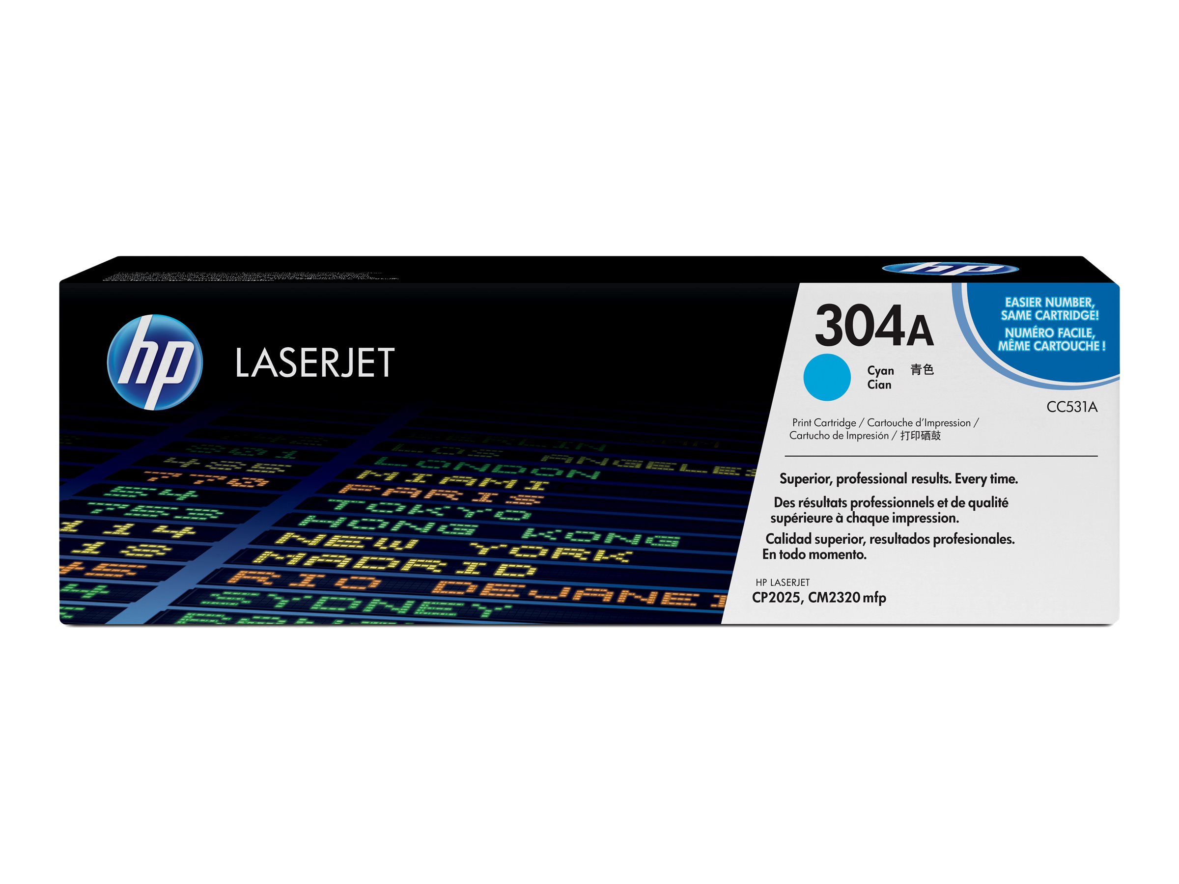 HP 304A - Cyan - original - LaserJet - Tonerpatrone (CC531A)für Color LaserJet CM2320fxi - CM2320n - CM2320nf - CP2025 - CP2025dn - CP2025n - CP2025x