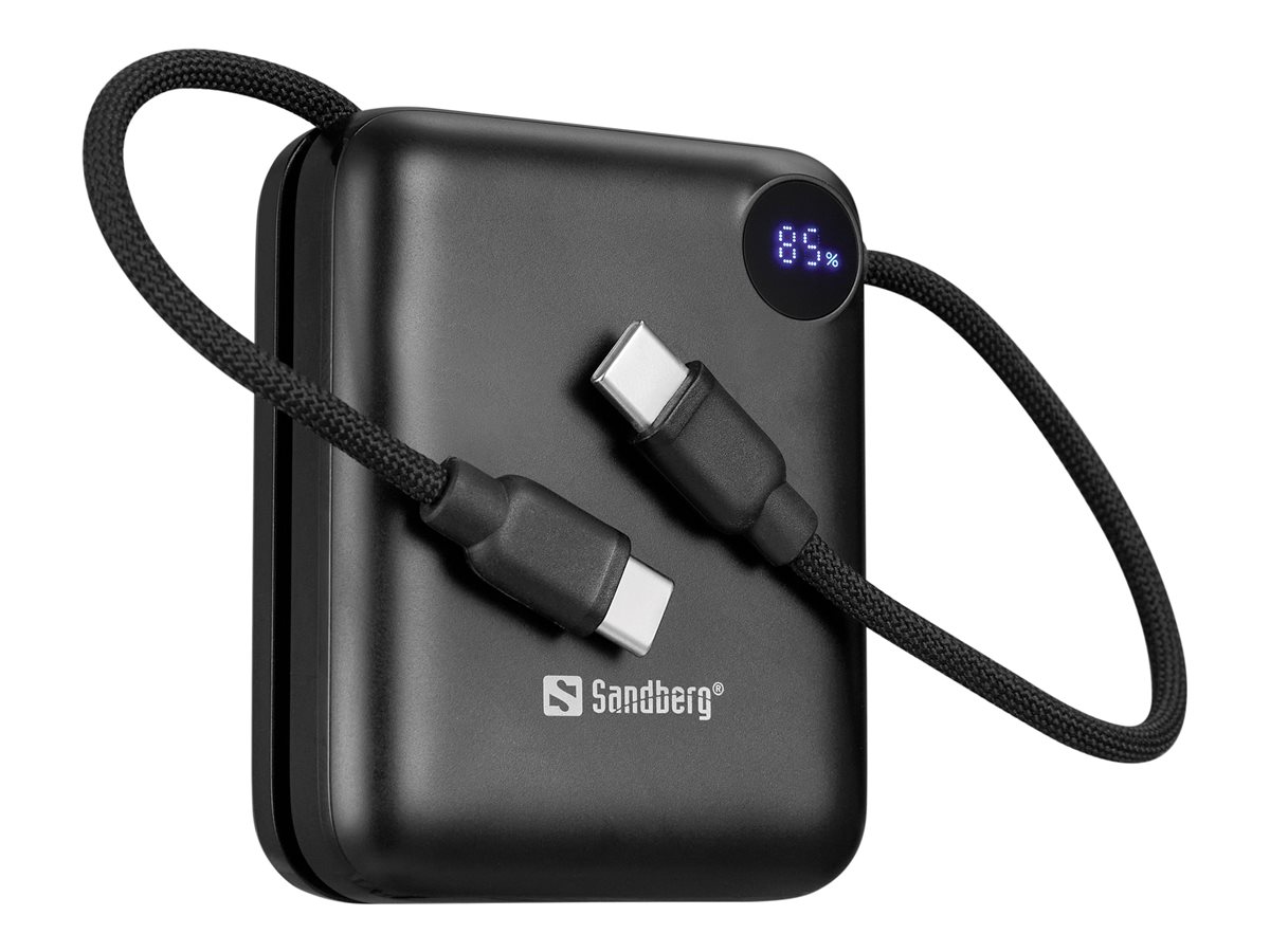 SANDBERG Connect - Powerbank - 10000 mAh - 38.5 Wh - 20 Watt - 3 A - PD 2.0, Power Delivery 3.1, QC 2.0, QC 3.0 - 3 Ausgabeanschlussstellen (USB-C)Powerbank 10000 PD20W Connect