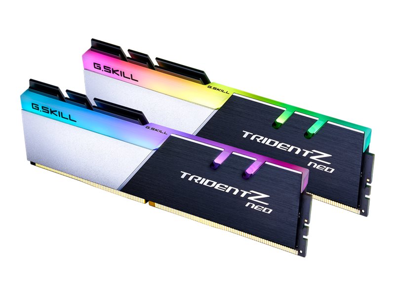G.Skill TridentZ Neo Series - DDR4 - Kit - 32GB: 2 x 16 GB - DIMM 288-PIN - 3600 MT/s / PC4-28800 - CL18 - 1.35 V - ungepuffert - non-ECC - Brushed Black - Gebürstetes Aluminium / Schwarz - Silber pul
