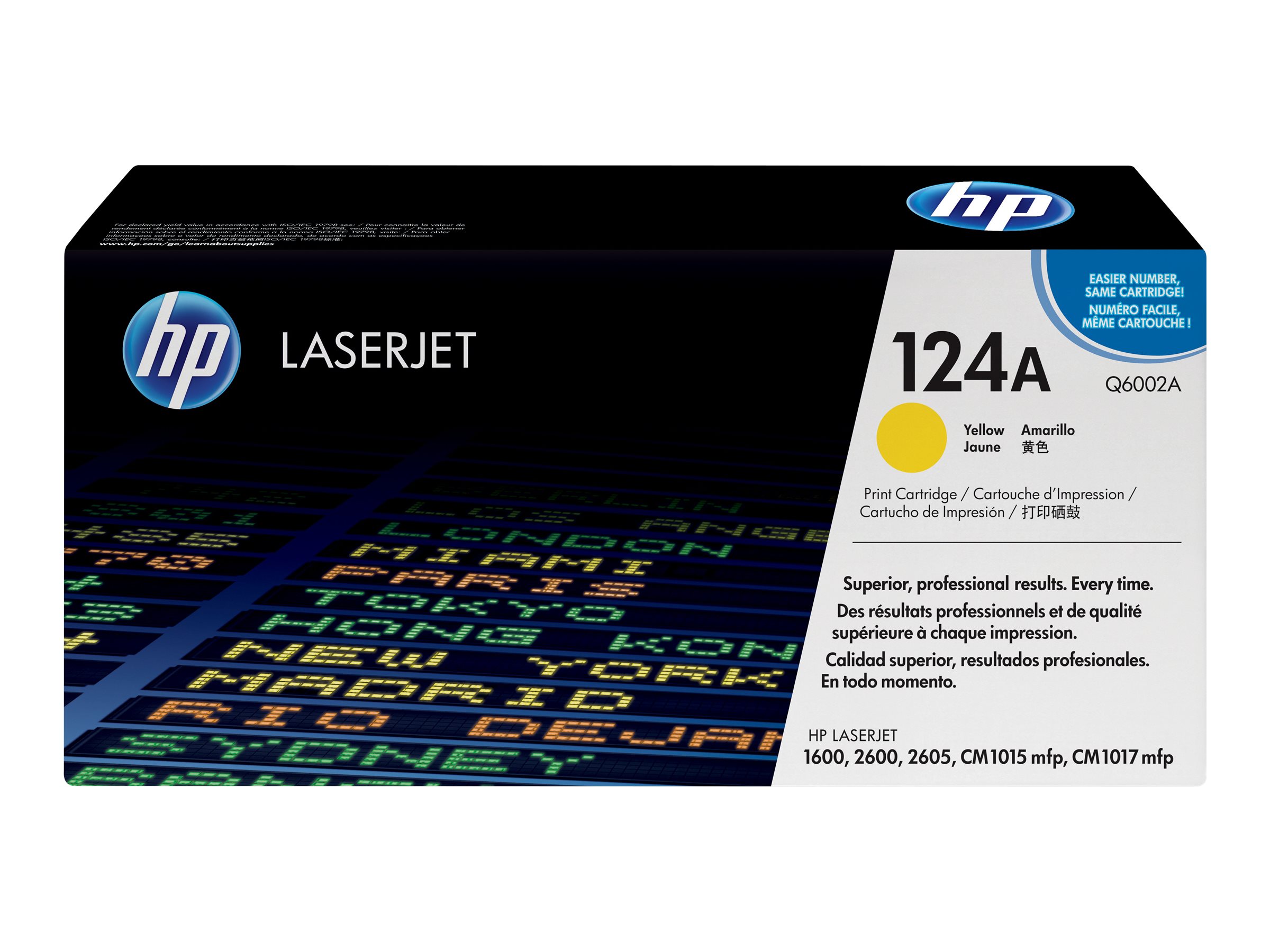 HP 124A - Gelb - original - LaserJet - Tonerpatrone (Q6002A)für Color LaserJet 1600 - 2600n - 2605 - 2605dn - 2605dtn - CM1015 MFP - CM1017 MFP