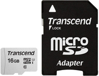 Transcend 300S - Flash-Speicherkarte (Adapterinbegriffen) - 16 GB - UHS-I U1 / Class10 - microSDHC UHS-I