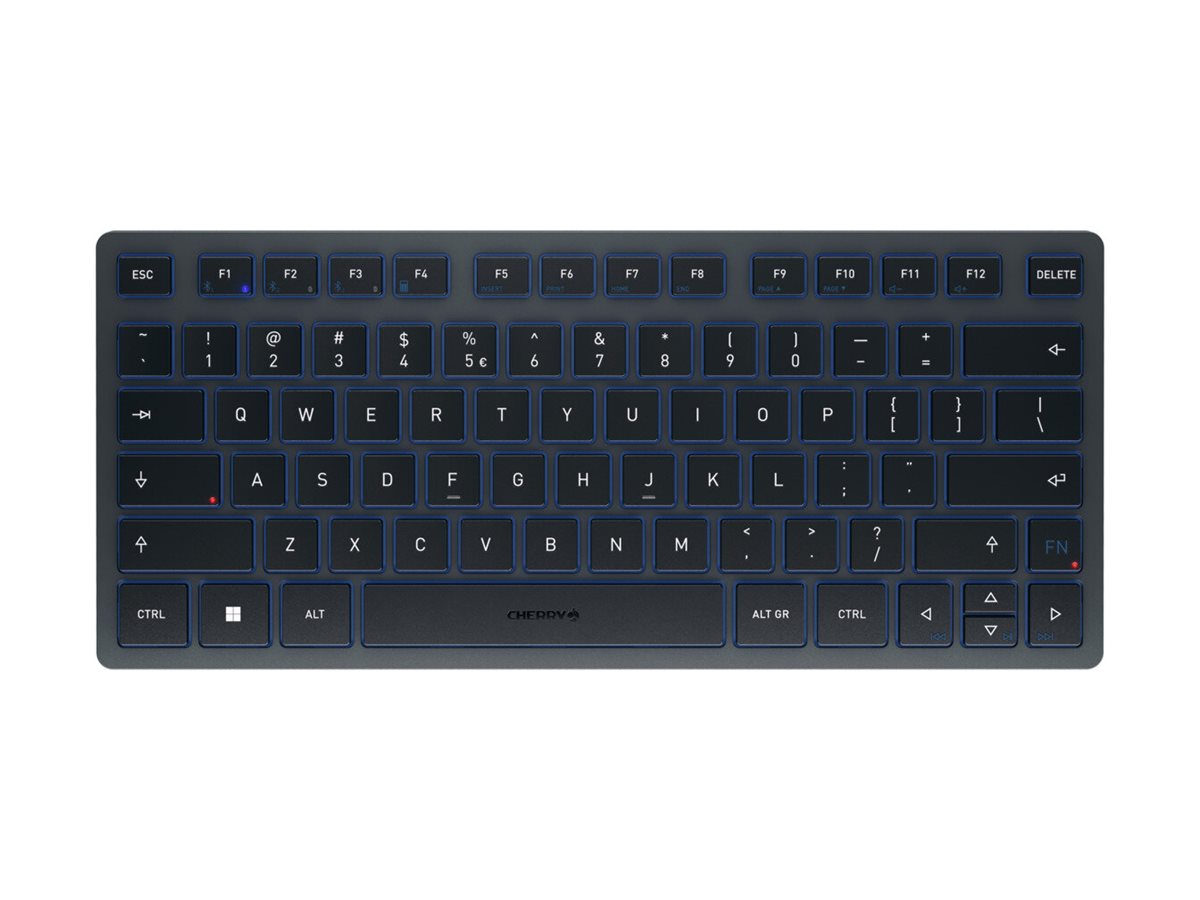 Cherry KW 7100 MINI BT - Tastatur - kabellosBluetooth 5.1 - QWERTY - Europa - Tastenschalter: CHERRY SX - Slate Blue