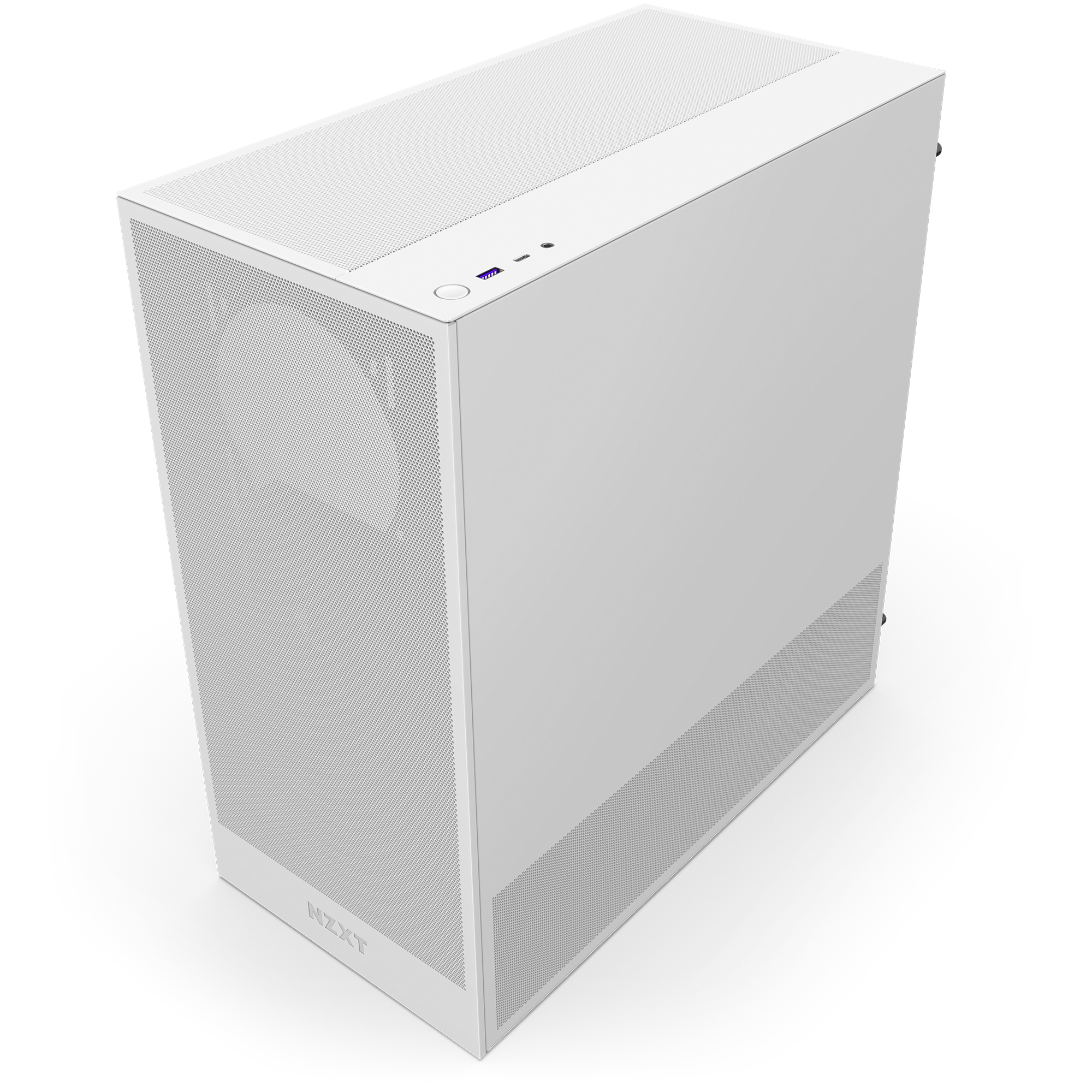 NZXT H series H5 Flow - Mid tower - E-ATX - Seitenteil mit Fenster (gehärtetes Glas)keine Spannungsversorgung - weiß - USB/Audio
