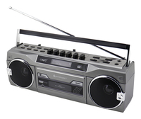 Soundmaster SRR80TI, 3 W, DAB+, FM, LCD, 3,5 mm, Alkali, 230 VRetro Stereo Radiokassettenrekorder mit DAB+/UKW - USB/SD Aufnahme - Bluetooth