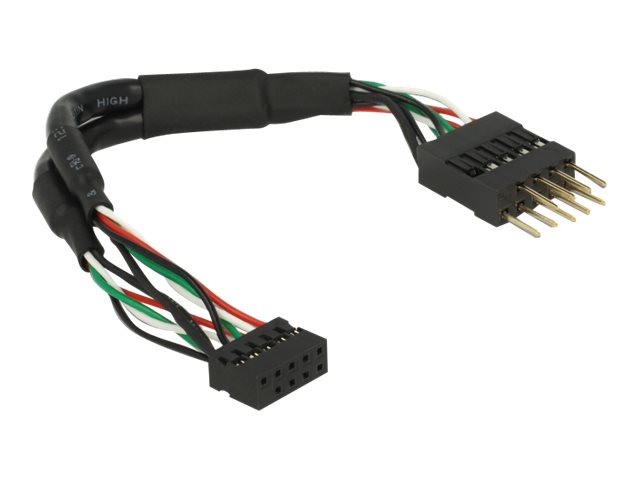 Delock USB 2.0 Pin Header - Internes USB-Kabel - 10-poliger USB-Header (W)zu 10-poliger USB-Header (M) - 12 m - Schwarz