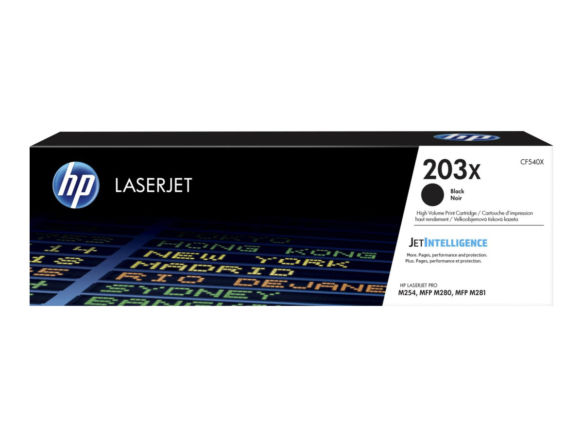 HP 203X - Hohe Ergiebigkeit - Schwarz - original - LaserJet - Tonerpatrone (CF540X)für Color LaserJet Pro M254dw - M254nw - MFP M280nw - MFP M281fdn - MFP M281fdw