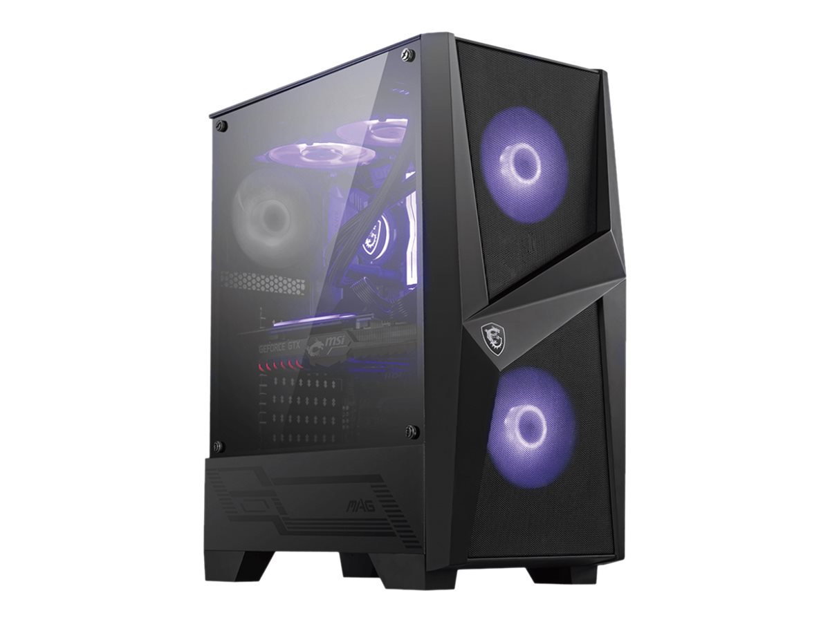 MSI MAG Forge 100M, Midi Tower, PC, Schwarz, Transparent, ATX, Mini-ATX, Mini-ITX, Gaming, ViolettMini-ITX - 2,5 " - PC-/Server Netzteil - Lüfter - USB 3.0 - 5,64 kg