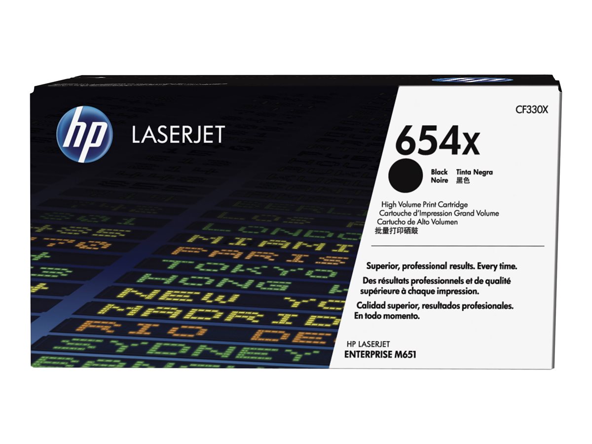 HP 654X - Hohe Ergiebigkeit - Schwarz - original - LaserJet - Tonerpatrone (CF330X)für Color LaserJet Enterprise M651dn - M651n - M651xh; Color LaserJet Managed M651dnm - M651xhm