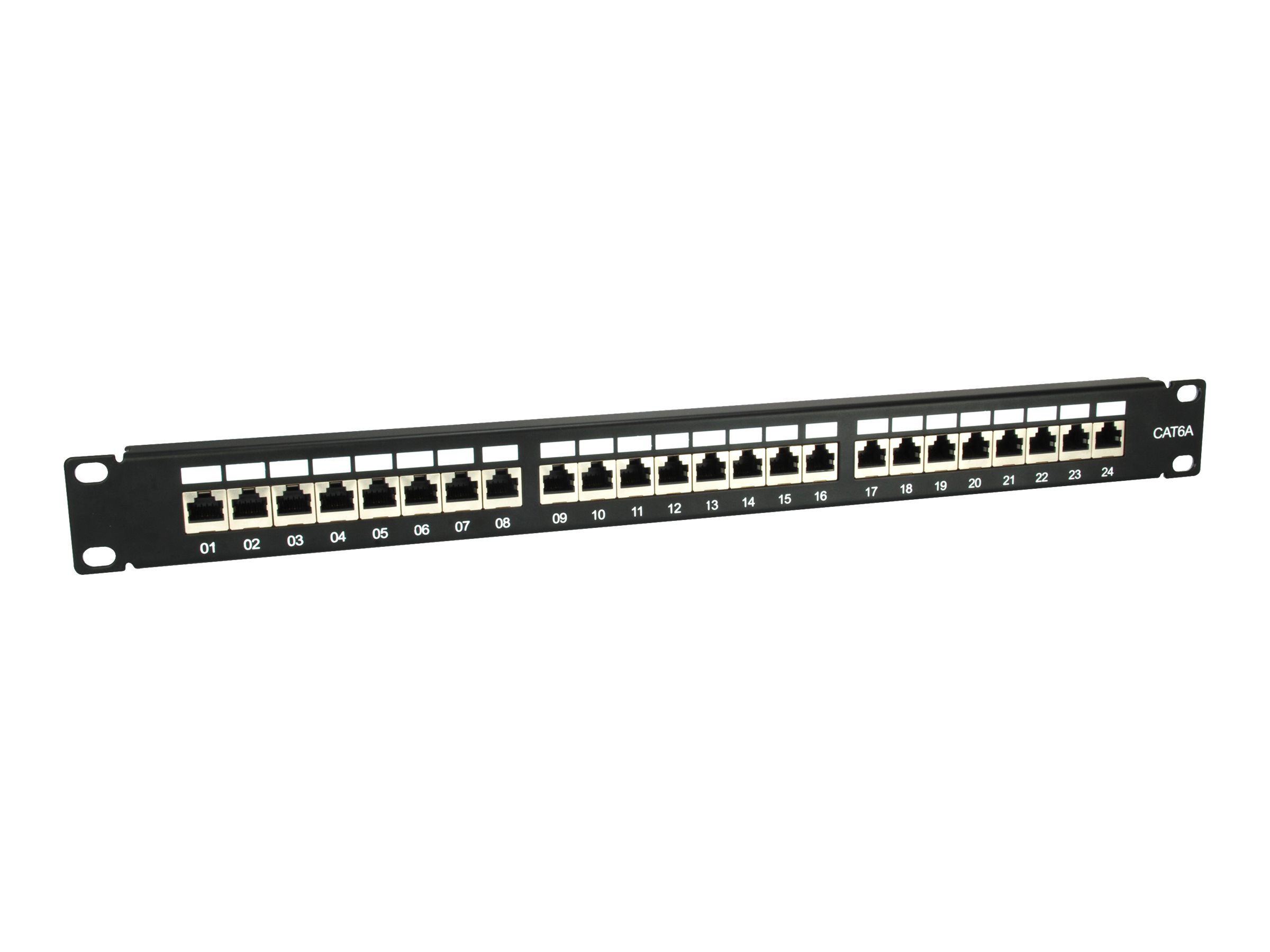 Equip Pro - Patch Panel - CAT 6a - RJ-45 X 24 - Schwarz - 1U - 48.3 cm (19")24-Port Cat.6A Geschirmtes Patch Panel - Schwarz
