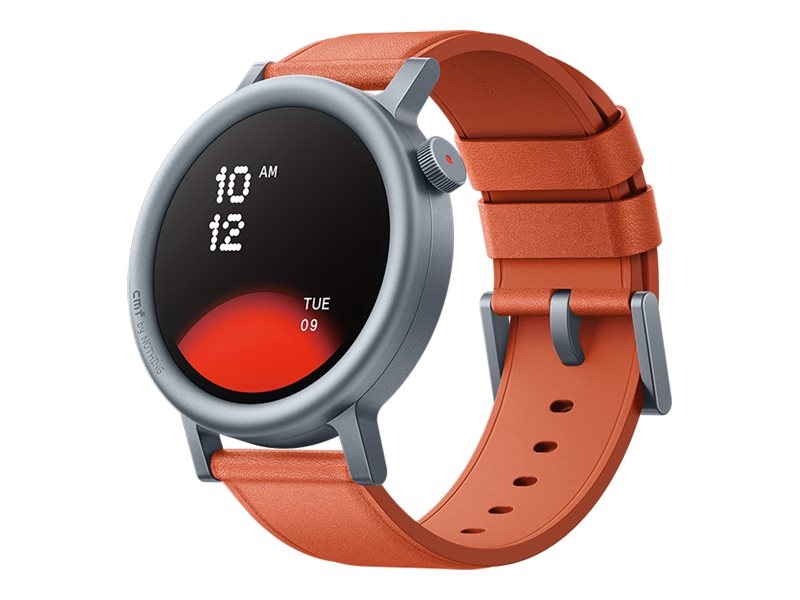 Nothing CMF Watch Pro 2 - Aluminiumlegierung - intelligente Uhr mit Riemen - Leder - Handgelenkgröße: up to 255 mm - Anzeige 3.4 cm (1.32")Bluetooth - 44.4 g - orange