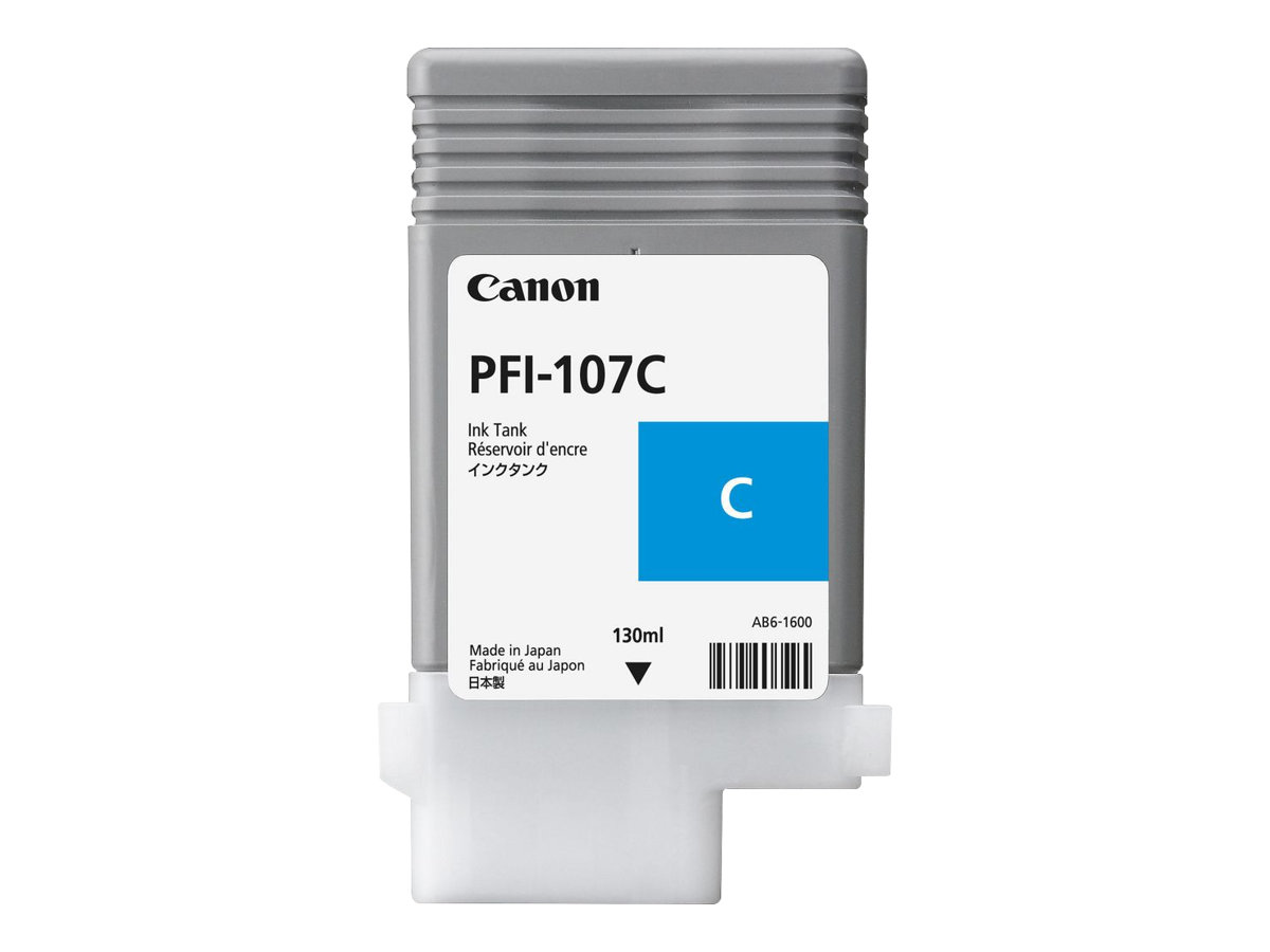 Canon PFI-107 C - 130 ml - Cyan - originalTintenbehälter - für imagePROGRAF iPF670 - iPF680 - iPF685 - iPF770 - iPF780 - iPF785