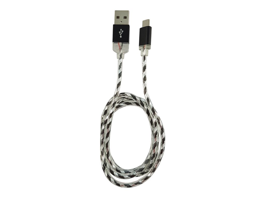 LC-Power USB-Kabel - USB (M) zu Micro-USB Typ B (M)2 A - 1 m - Schwarz - Silber
