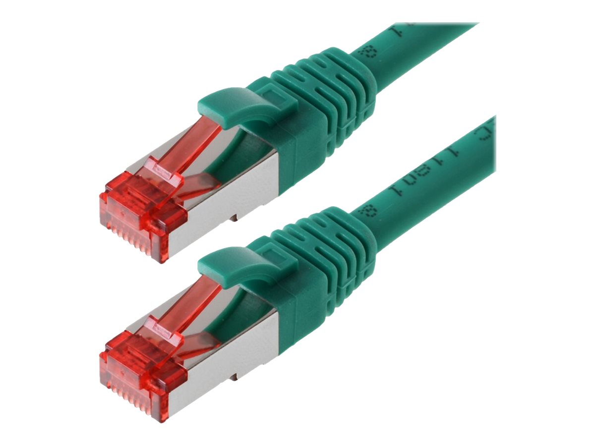 Helos Patch-Kabel - RJ-45 (M) zu RJ-45 (M)10 m - SFTP - PiMF - CAT 6 - halogenfrei - ohne Haken - grün
