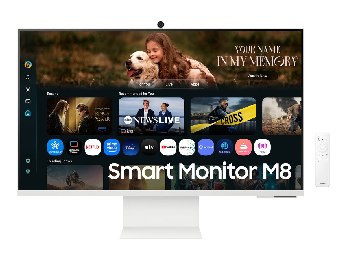 Samsung S32FM801UU - M80F Series - LED-Monitor - Smart - 81.3 cm (32")3840 x 2160 4K UHD (2160p) @ 60 Hz - VA - 400 cd/m² - 3000:1 - HDR10 - HDR10+ - 4 ms - HDMI - USB-C - Lautsprecher - weiß